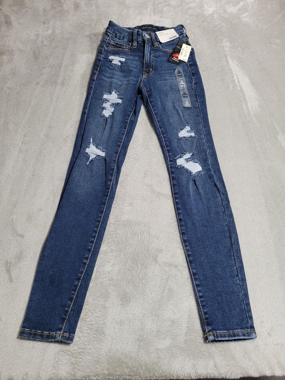 Aeropostale High Rise Curvy Jegging Jeans Womens 00R Blue Distressed Stretch